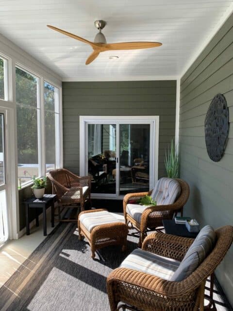 Wood Engineered Siding in Enclosed Porch